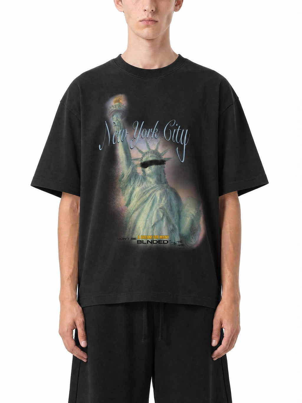 BLIND CITY Boxy Drop shoulder T-shirt