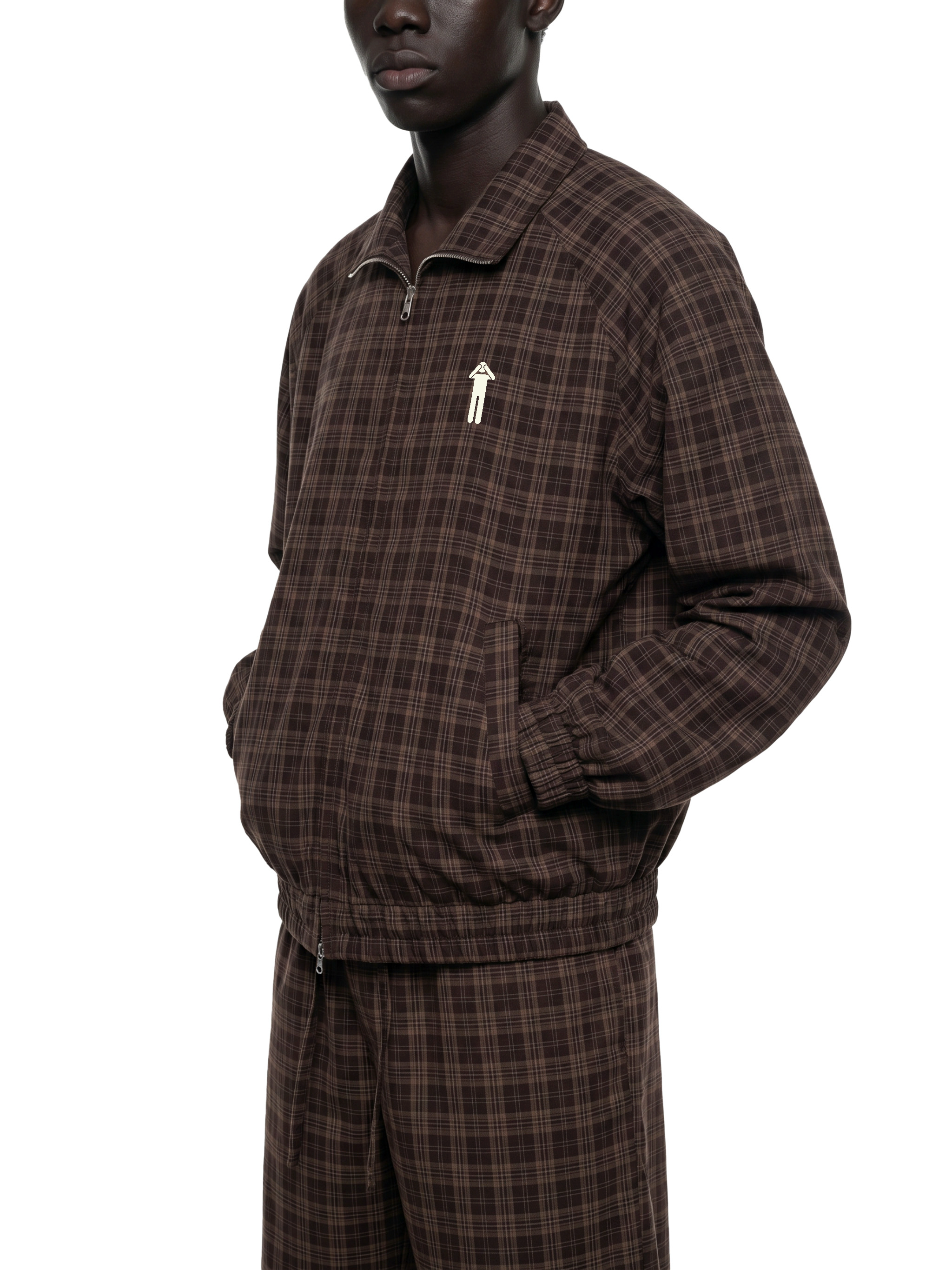BLNDED Plaid Full-Zip Track Jacket