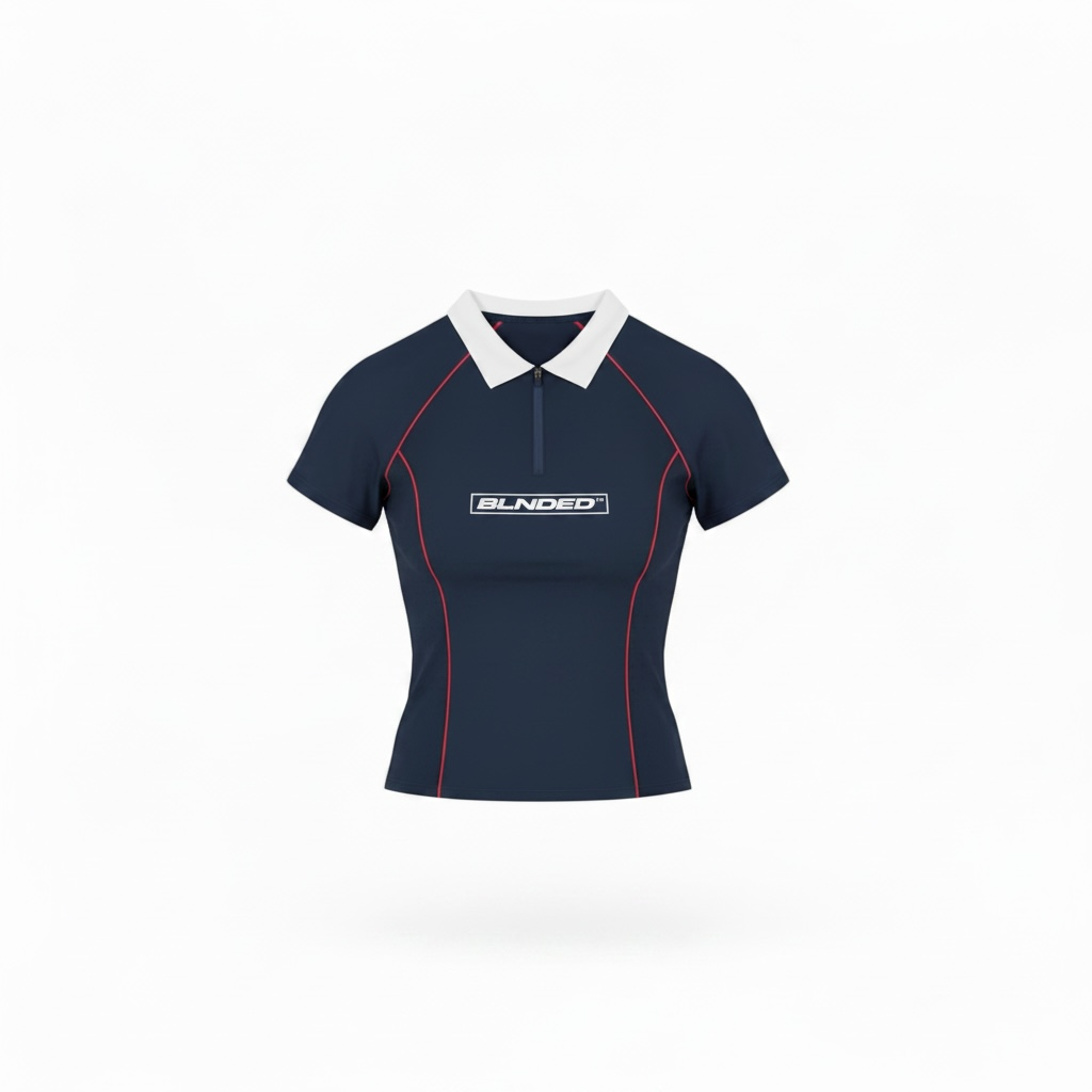 BLNDED: Women’s Slim Fit Quarter-Zip Polo Shirt
