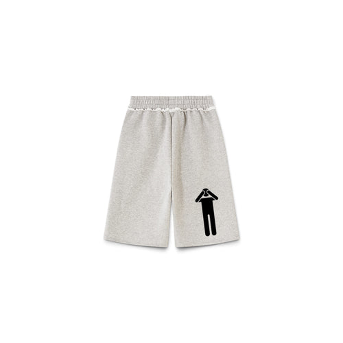 3/4 Raw Edge Fleece Shorts