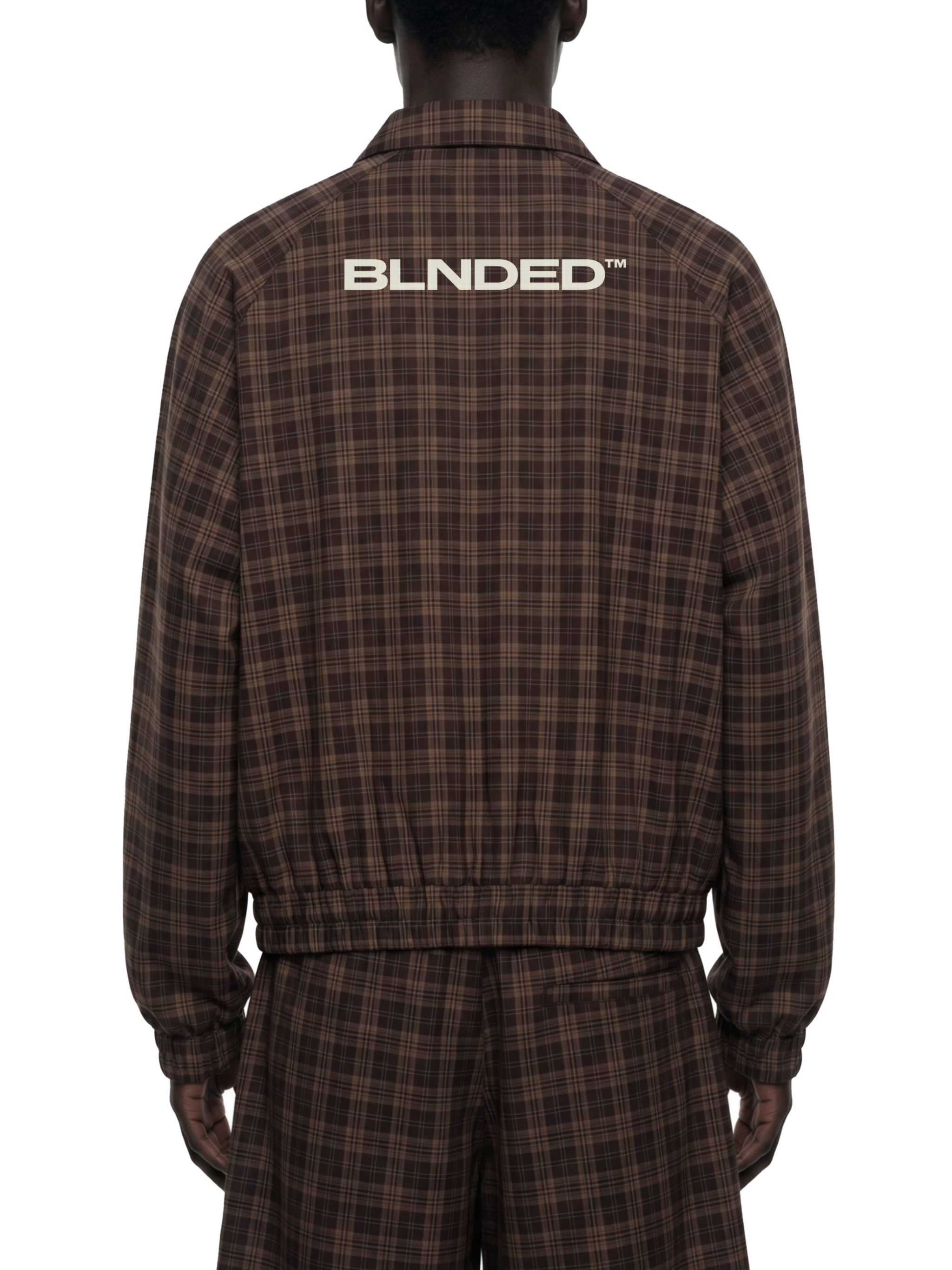 BLNDED Plaid Full-Zip Track Jacket