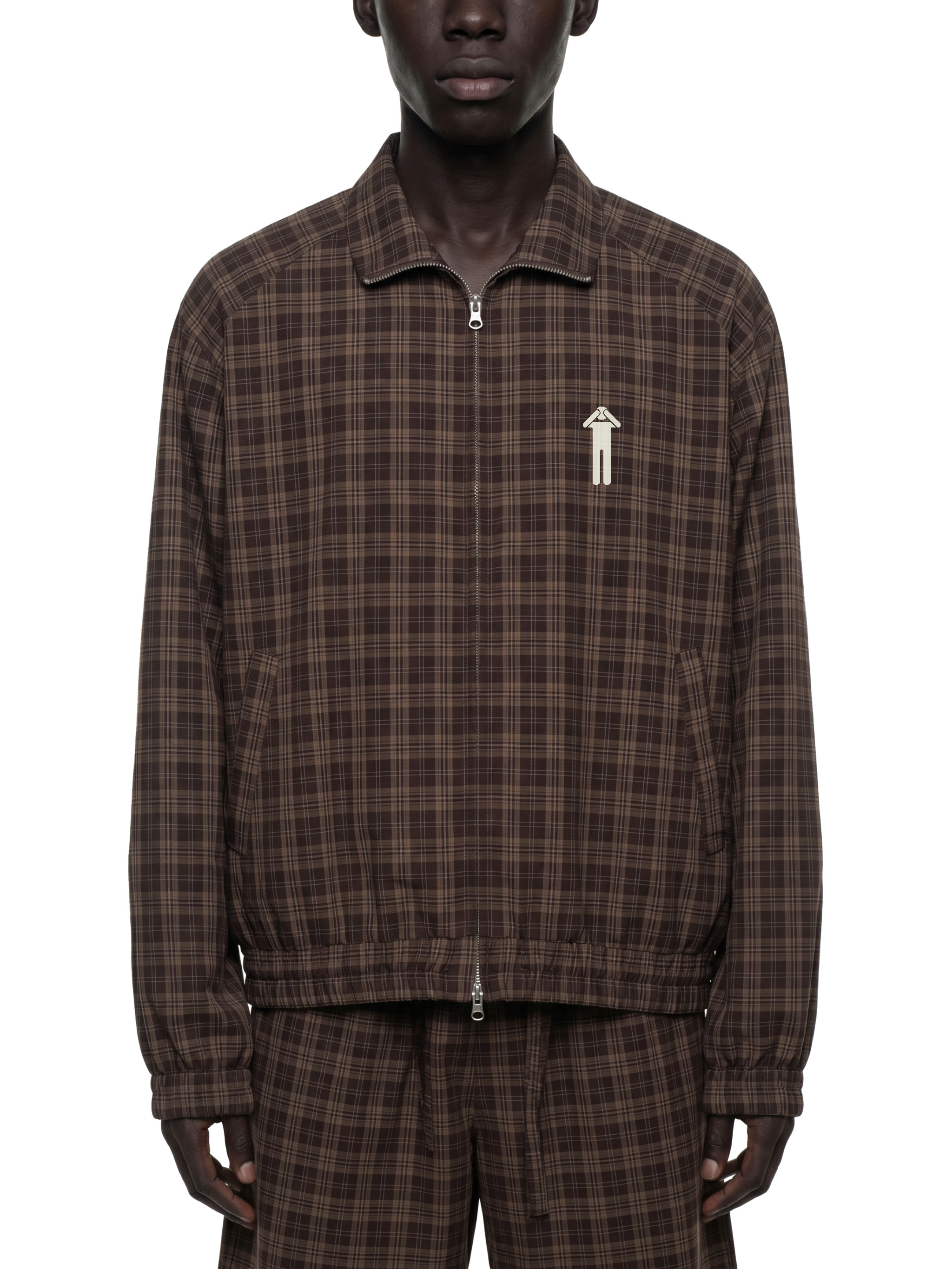 BLNDED Plaid Full-Zip Track Jacket
